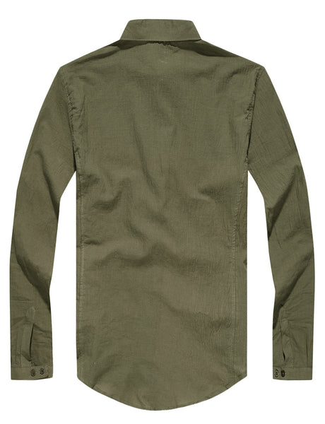 NITAGUT Men's Cotton Linen Blend Shirts