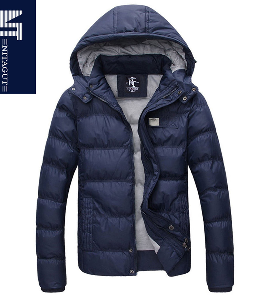 NITAGUT Men's Winter Thicken Cotton Outwear Coat With Hood